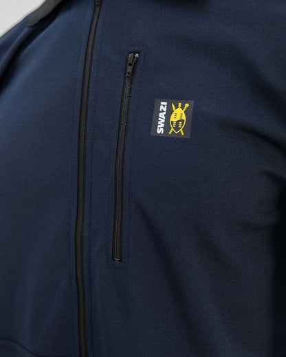 Navy coloured Swazi Mens Climb Max Short Sleeve Polo T-Shirt on white background #colour_navy