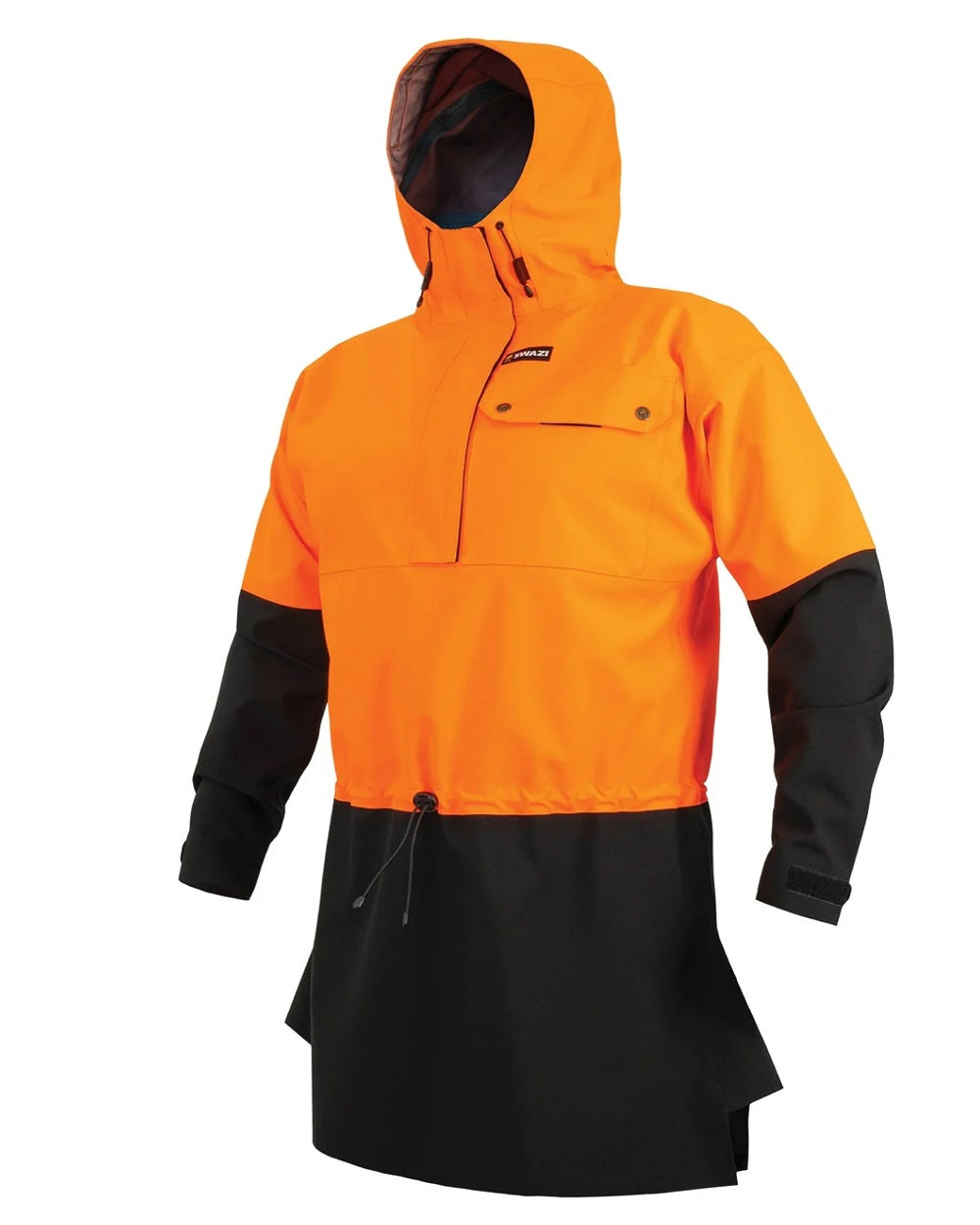 Blaze Black Swazi Mens Huron Anorak on white background #colour_blaze-black