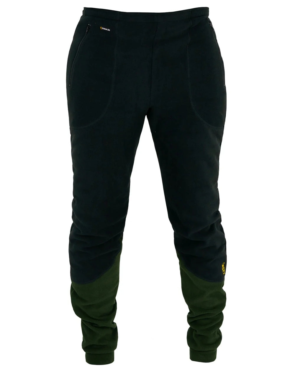 Black Olive coloured Swazi Mens Huttie Pants on white background #colour_black-olive