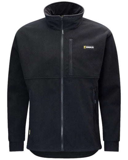 Black Coloured Swazi Mens Molesworth Jacket on white background #colour_black