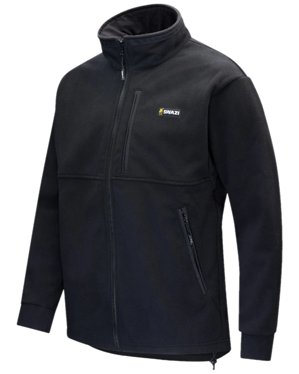 Black Coloured Swazi Mens Molesworth Jacket on white background #colour_black