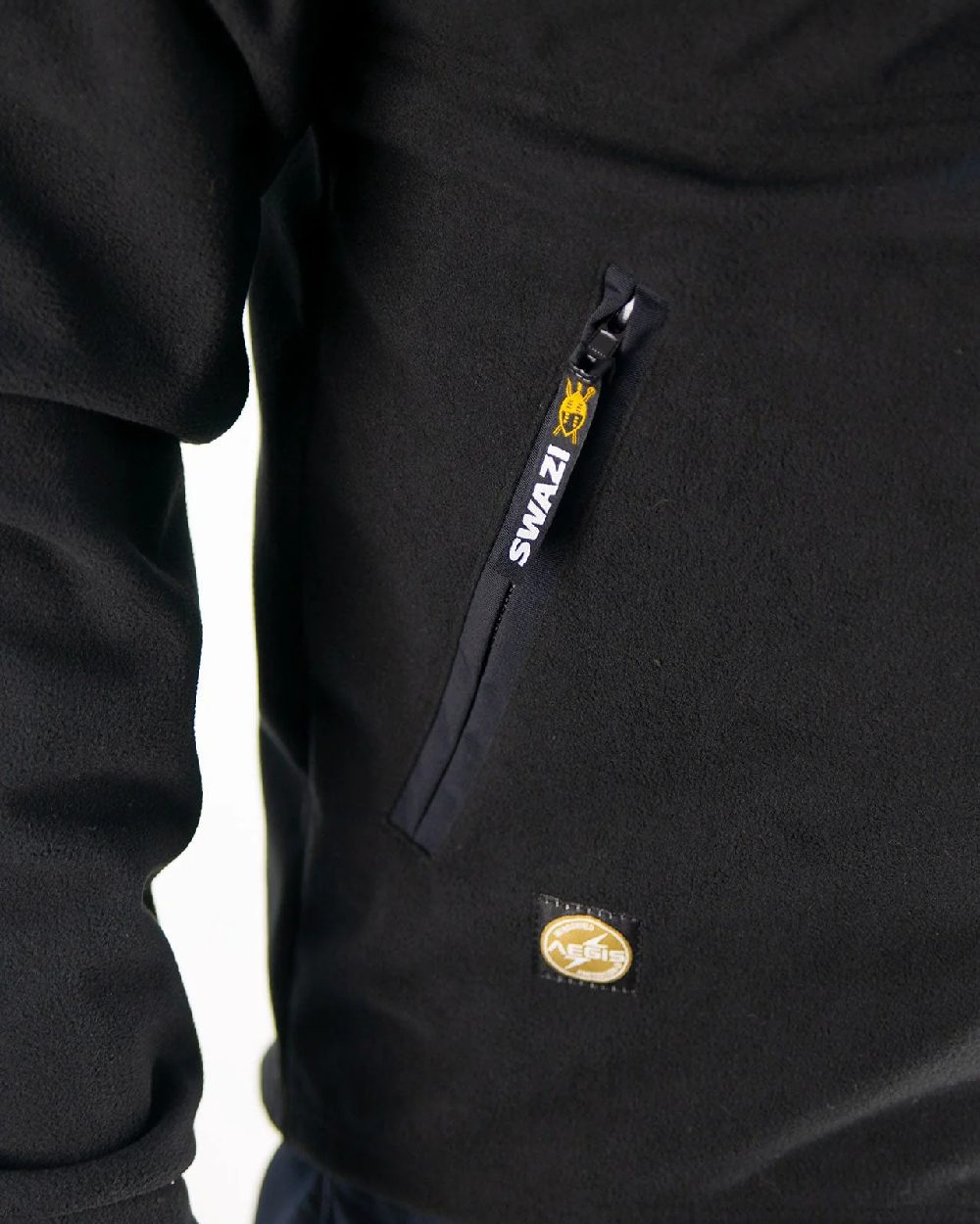 Black Coloured Swazi Mens Molesworth Jacket on white background #colour_black