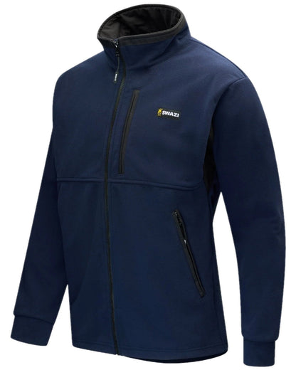 Navy Coloured Swazi Mens Molesworth Jacket on white background #colour_navy