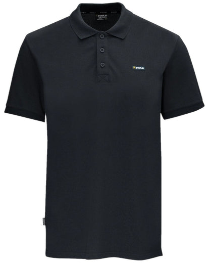 Black Colour Swazi Mens Polo Shirt on white background #colour_black