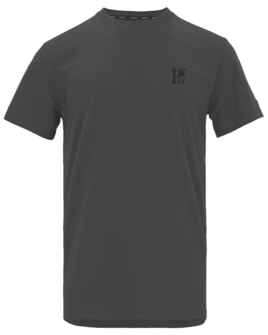 Iron Coloured Swazi Mens Reverse Shield Tee on white background #colour_iron