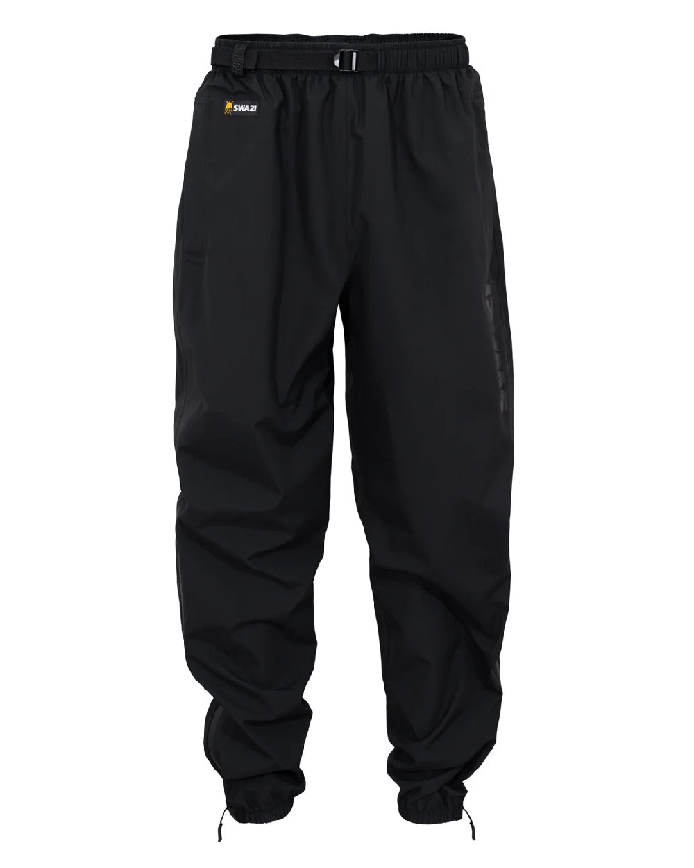 Black coloured Swazi Mens Rifleman Ultralite Overpants on white background #colour_black