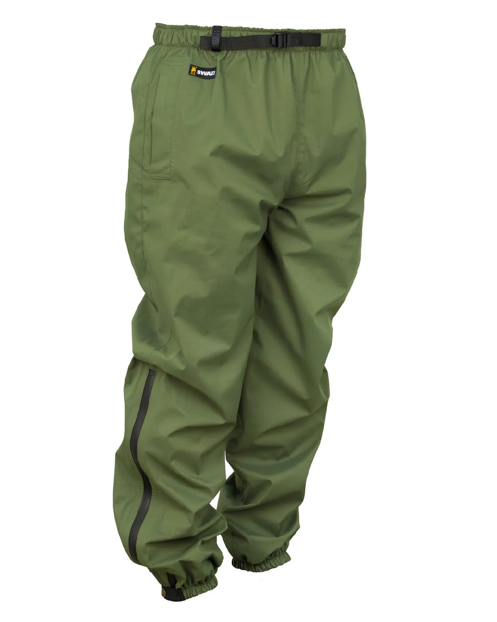 Olive coloured Swazi Mens Rifleman Ultralite Overpants on white background #colour_olive