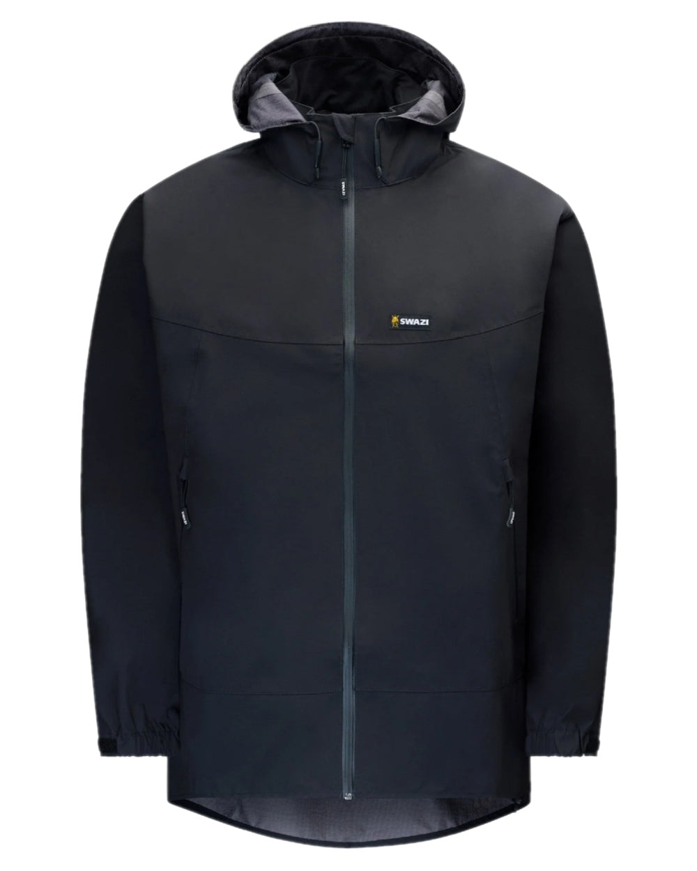 Black Coloured Swazi Mens Sentinel Ultralight Jacket on white background #colour_black