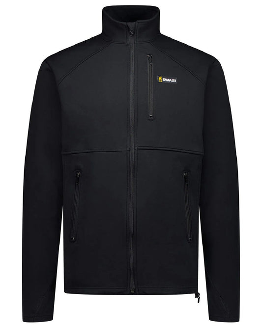 Black Coloured Swazi Mens Stalker Jacket on white background #colour_black