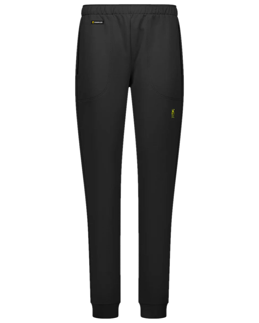 Black Coloured Swazi Mens Stalker Pants on white background #colour_black