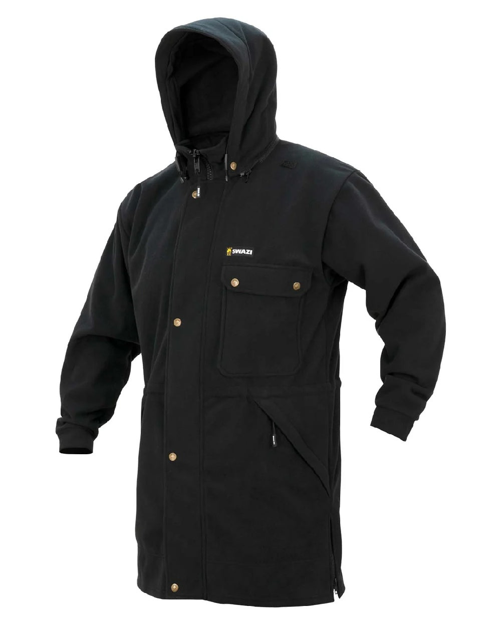 Black coloured Swazi Mens Windriver Jacket on white background #colour_black
