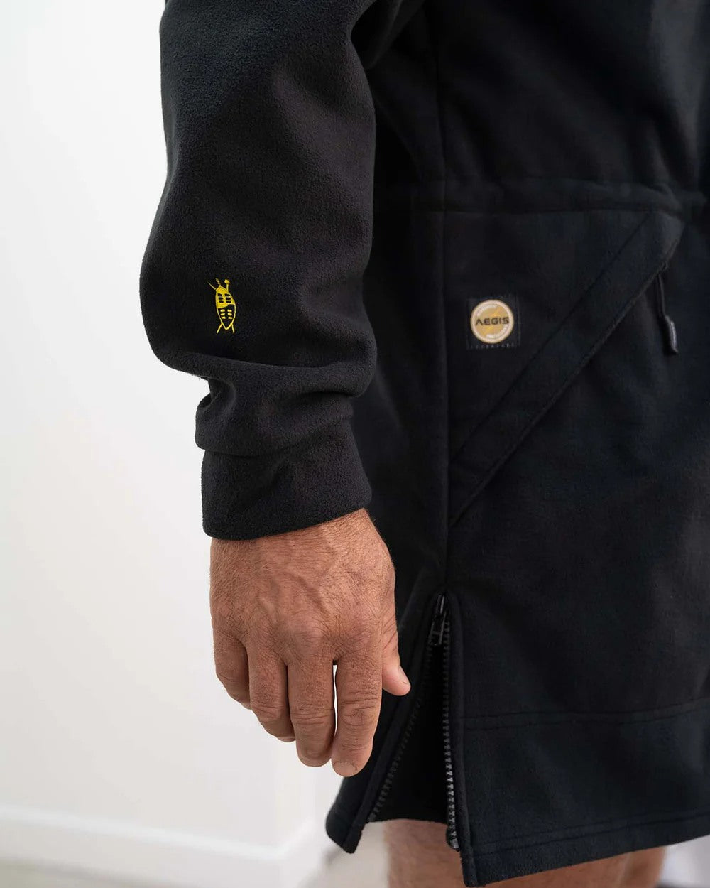 Black coloured Swazi Mens Windriver Jacket on floor background #colour_black