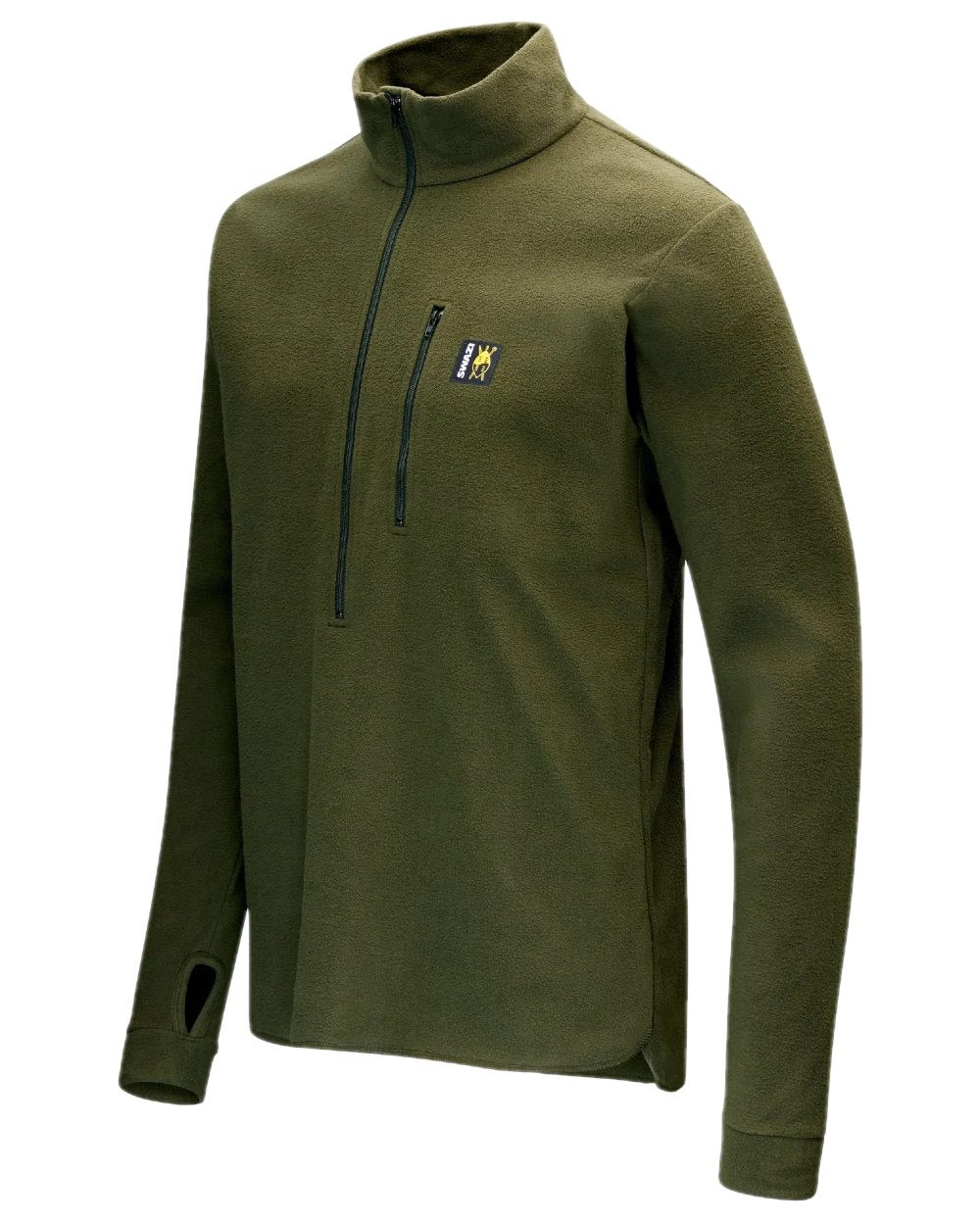 Olive Coloured Swazi Micro Shirt on white background #colour_olive