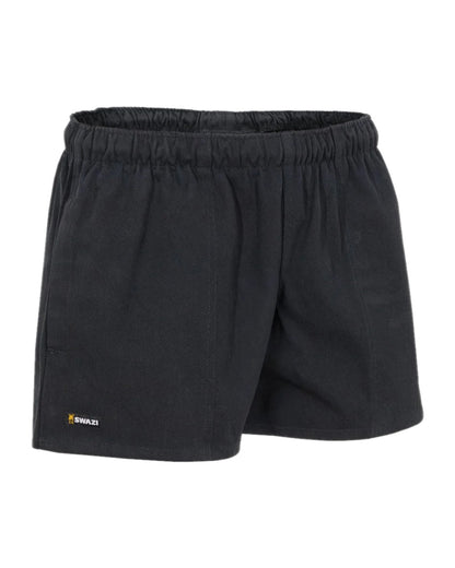 Black Coloured Swazi Moley Shorts on white background #colour_black