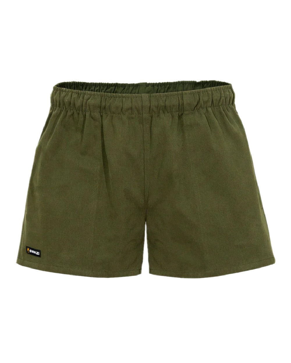 Olive Coloured Swazi Moley Shorts on white background #colour_olive