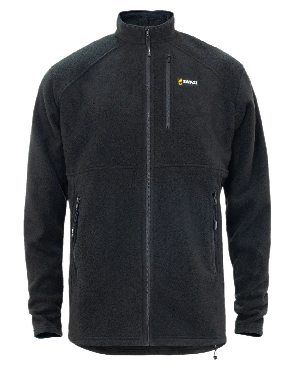 Black Coloured Swazi Muskox Jacket on white background #colour_black