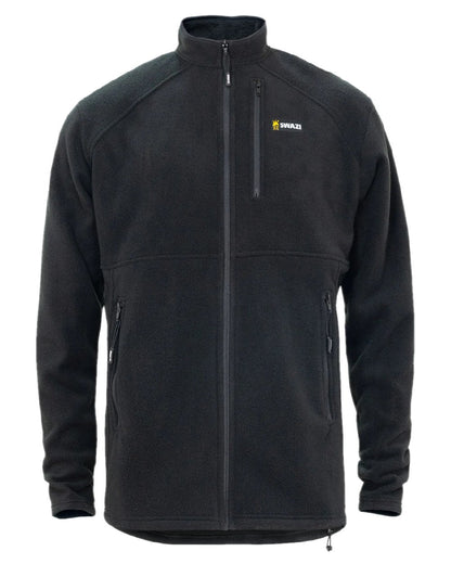 Black Coloured Swazi Muskox Jacket on white background #colour_black