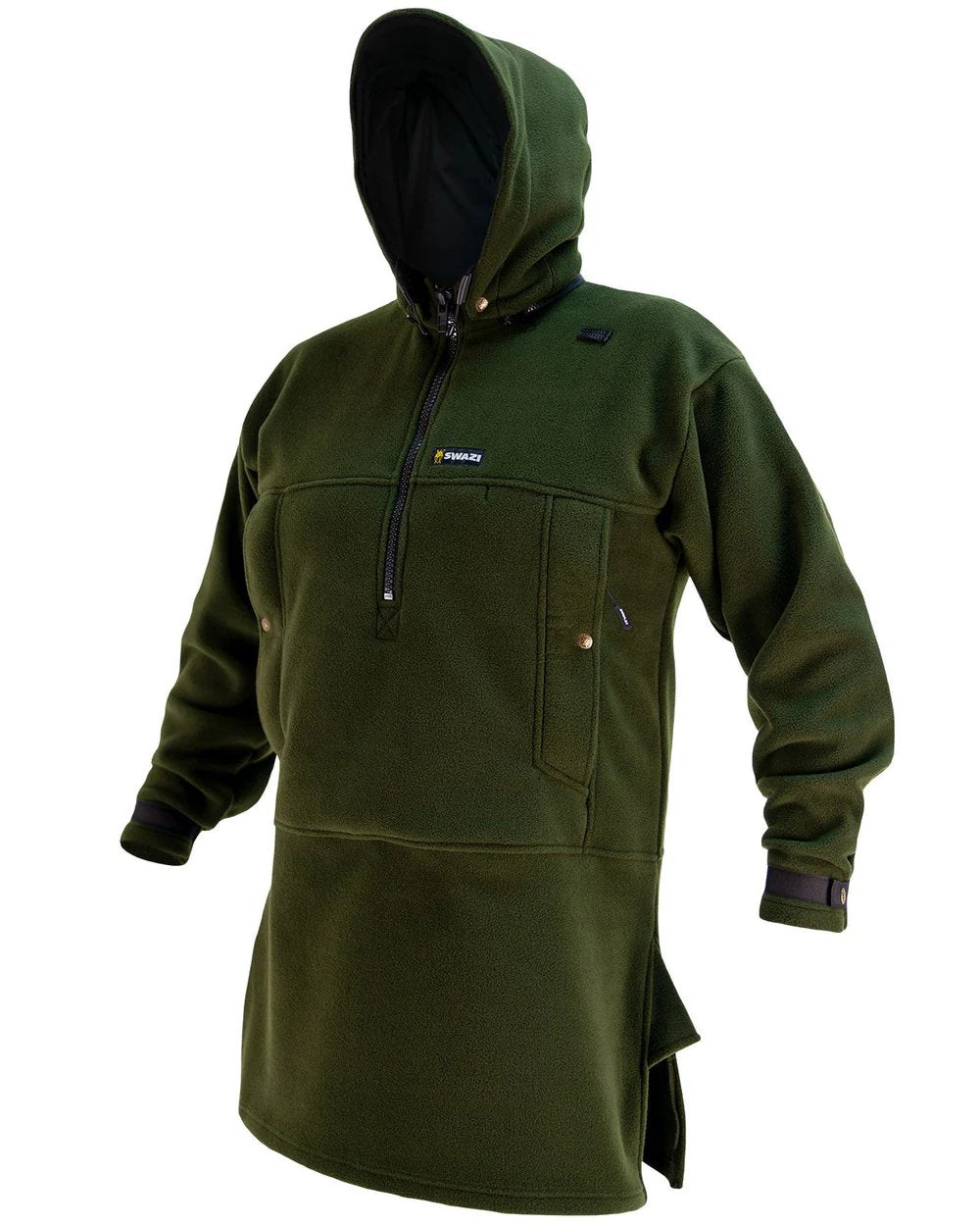 Olive coloured Swazi Nahanni Shirt on white background #colour_olive