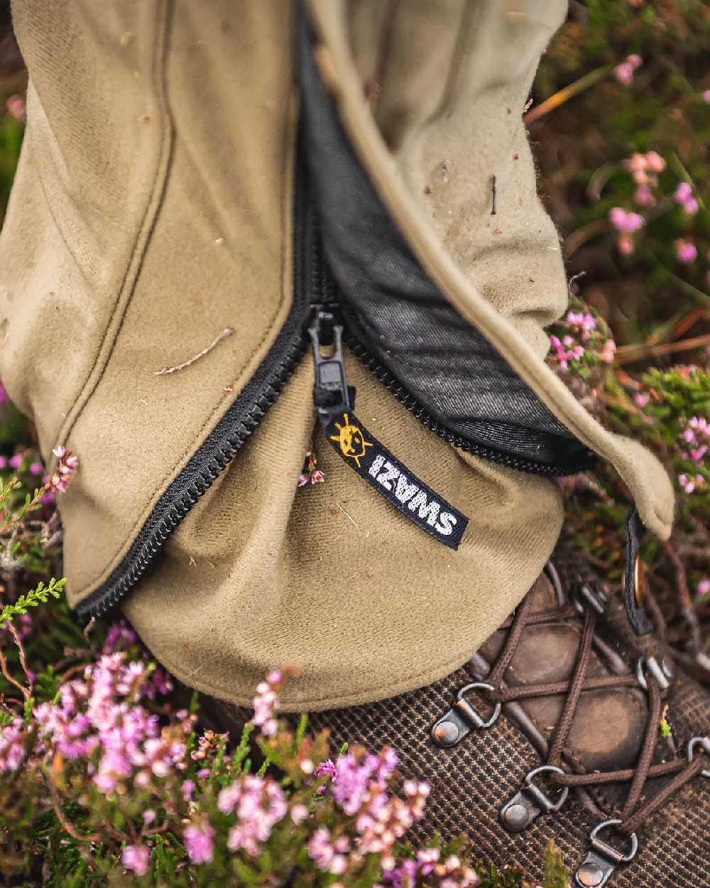 Tussock Green Coloured Swazi Overpants on outdoor background #colour_tussock-green