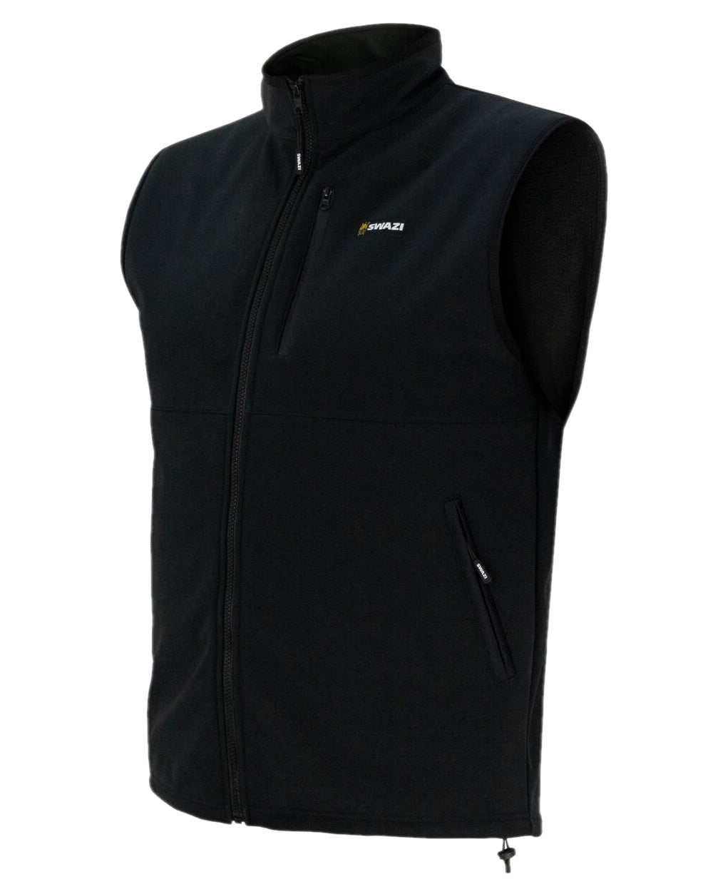 Black Coloured Swazi Paragon Vest on white background #colour_black