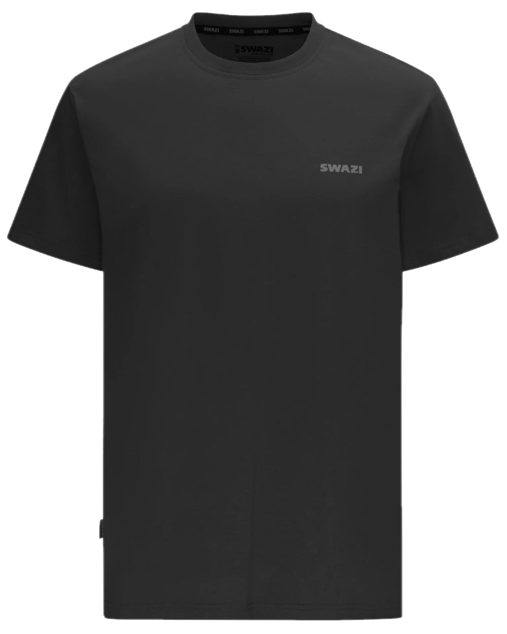 Black Coloured Swazi Reverse Clan Tee on white background #colour_black