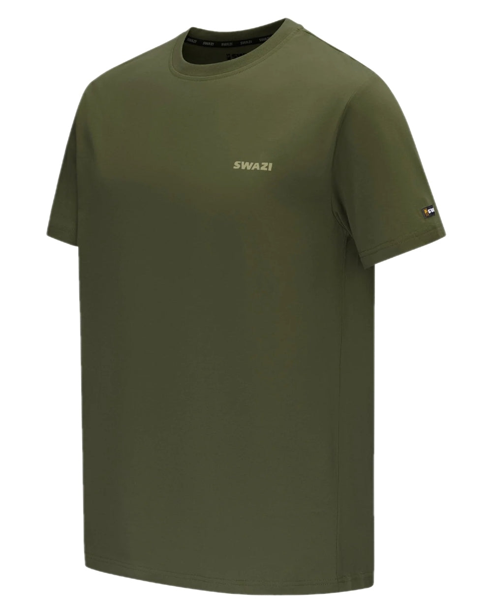 Olive Coloured Swazi Reverse Clan Tee on white background #colour_olive
