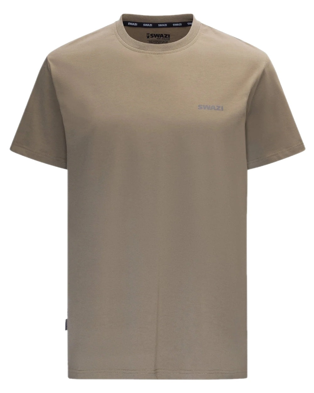 Stone Coloured Swazi Reverse Clan Tee on white background #colour_stone