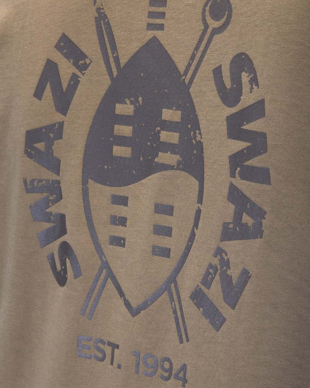 Stone Coloured Swazi Reverse Clan Tee on white background #colour_stone