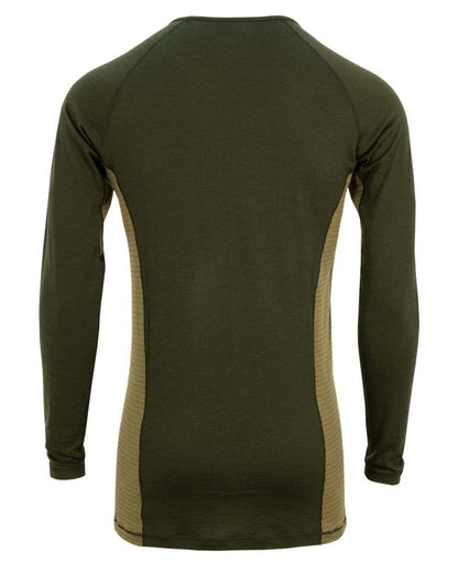 Olive Tussock Coloured Swazi The Hoodoo Long Sleeve T-Shirt On A White Background #colour_olive-tussock