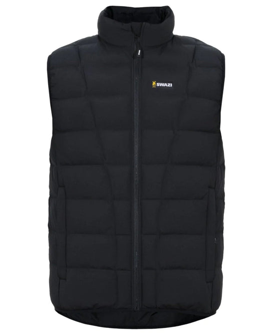 Black coloured Swazi Thorso Vest on white background #colour_black