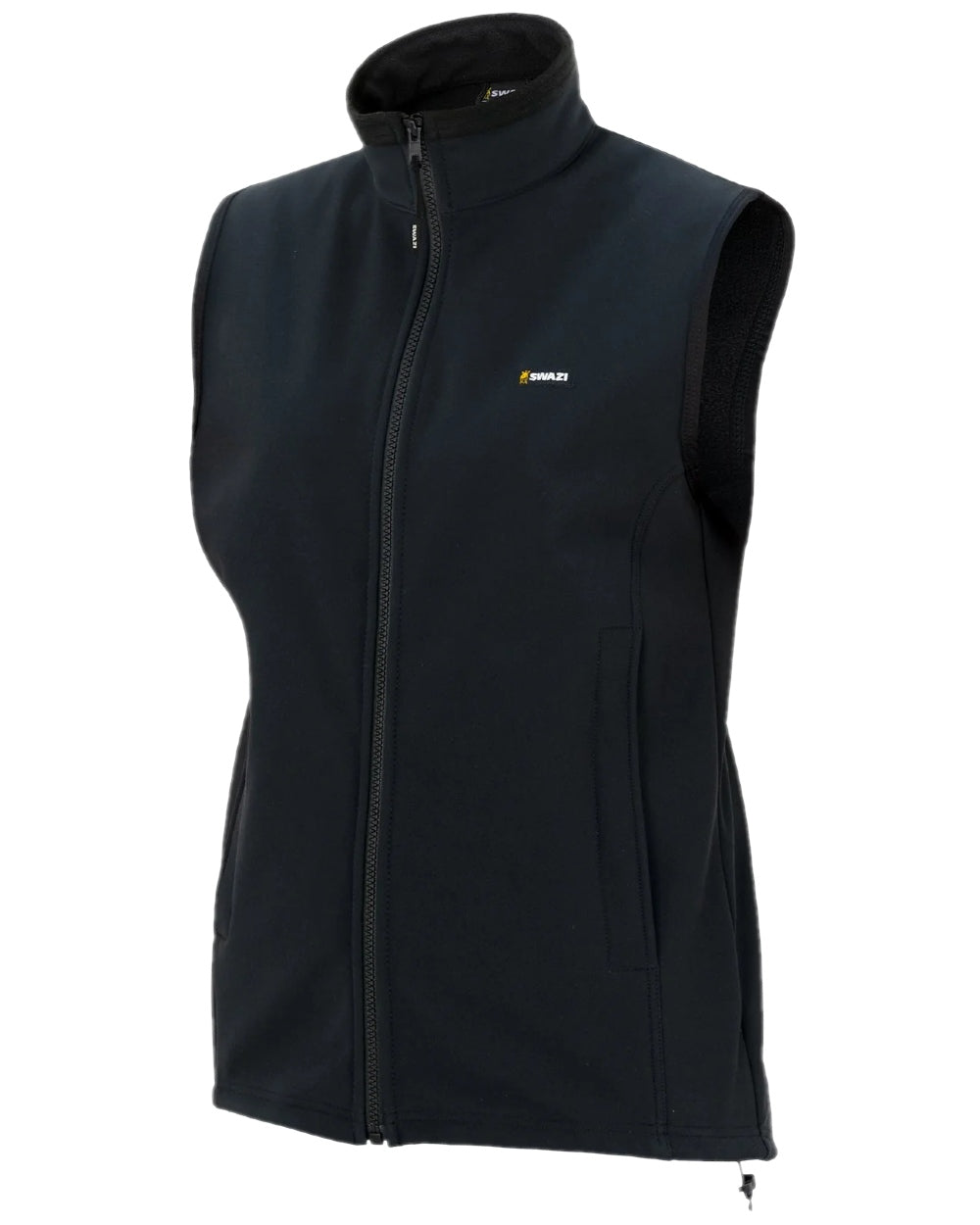 Black Coloured Swazi Womens Sable Vest on white background #colour_black