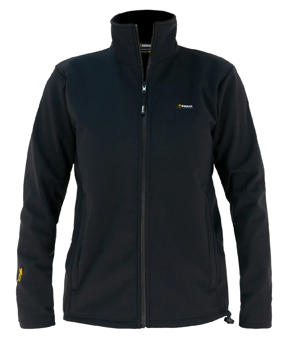 Black coloured Swazi Womens Strait Jacket on white background #colour_black