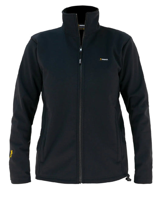 Black coloured Swazi Womens Strait Jacket on white background #colour_black