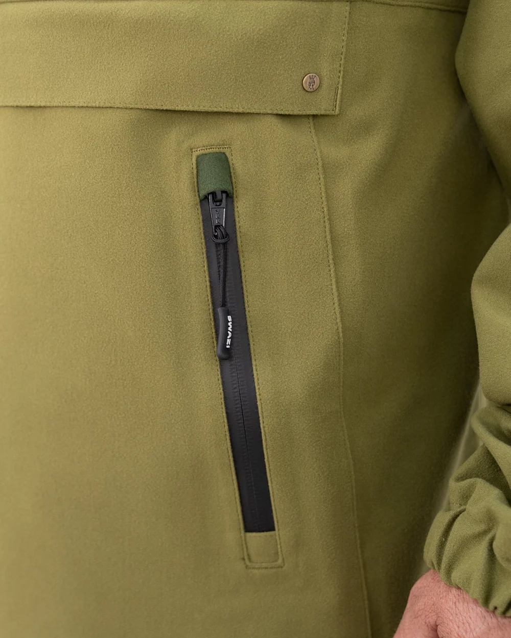 Tussock Green Coloured Swazi Kagoule Jacket On A White Background #colour_tussock-green