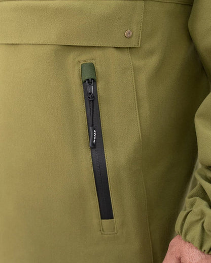 Tussock Green Coloured Swazi Kagoule Jacket On A White Background #colour_tussock-green