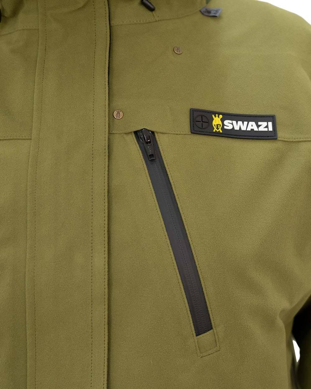 Tussock Green Coloured Swazi Kagoule Jacket On A White Background #colour_tussock-green