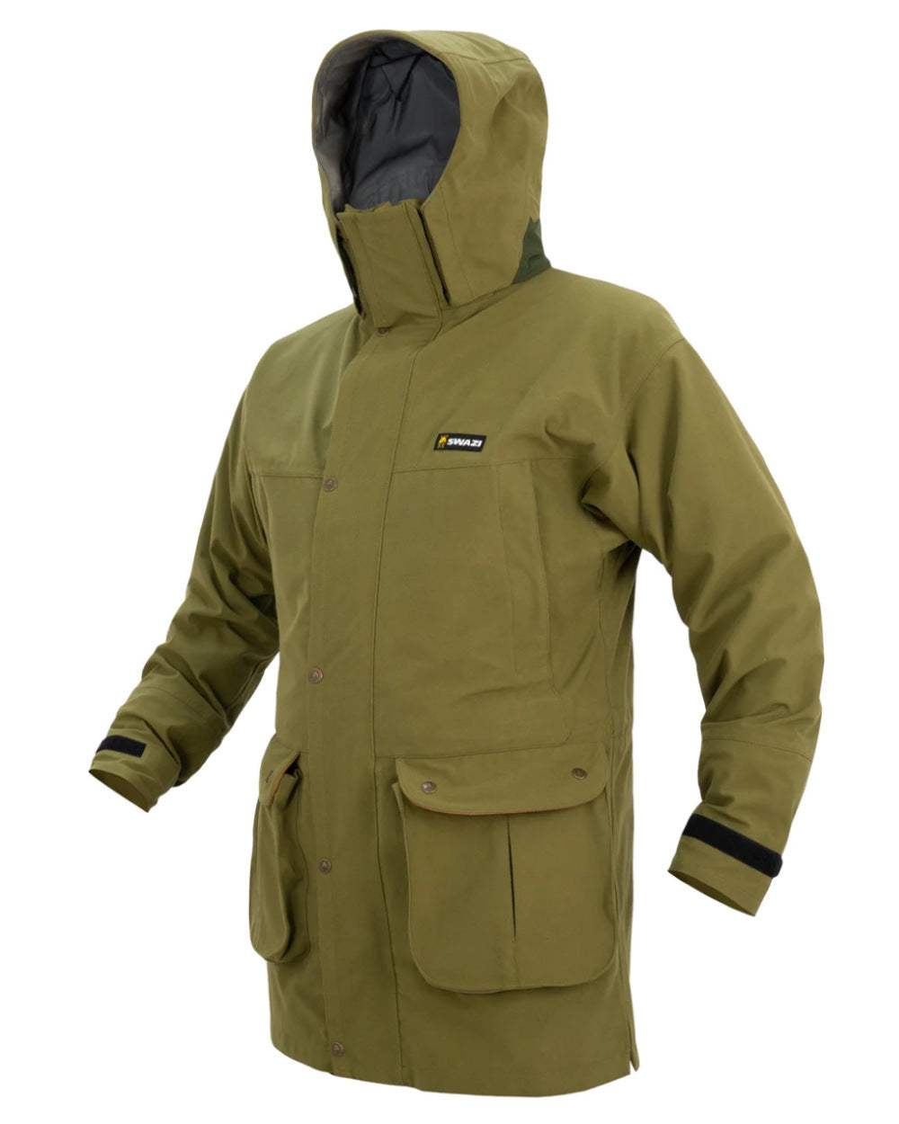 Tussock Green Coloured Swazi Wapiti Xp Jacket On A White Background #colour_tussock-green