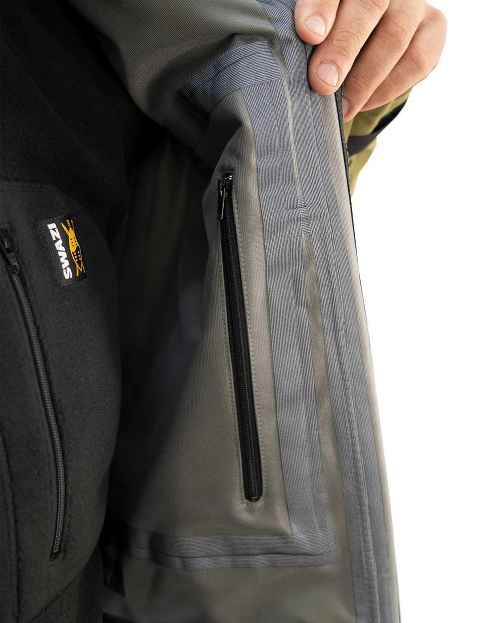 Tussock Green Coloured Swazi Wapiti Xp Jacket On A White Background #colour_tussock-green