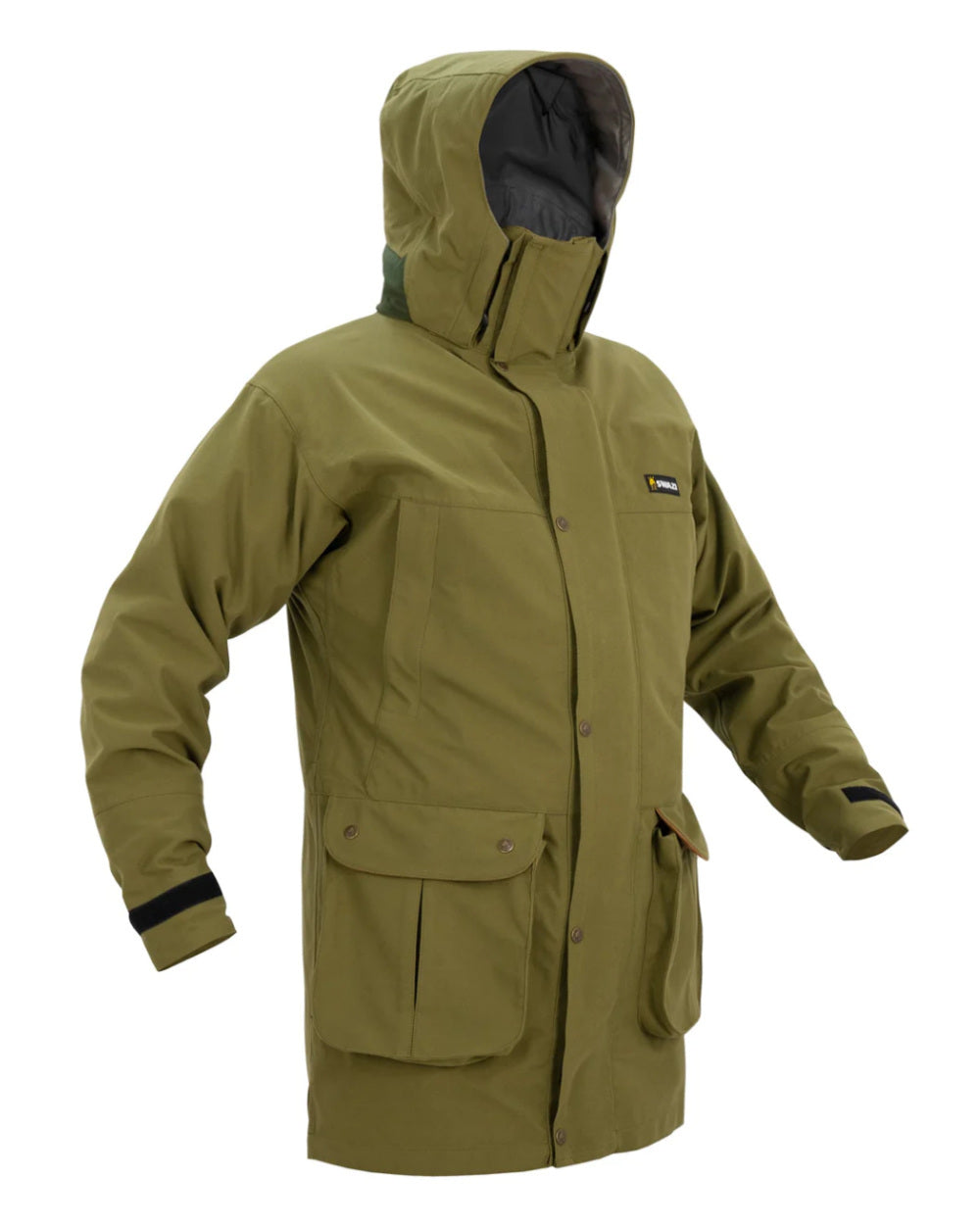 Tussock Green Coloured Swazi Wapiti Xp Jacket On A White Background #colour_tussock-green