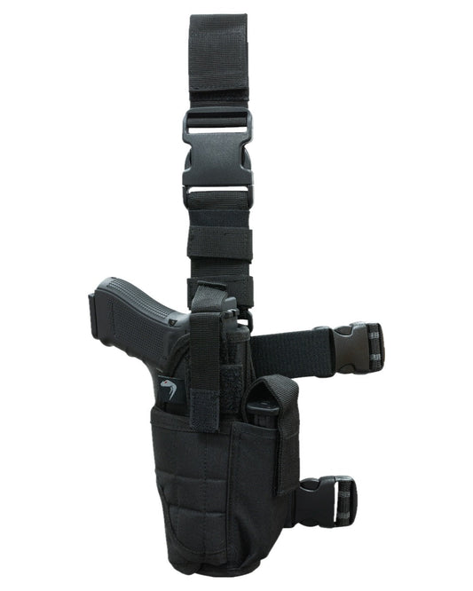 Black Coloured Viper Adjustable Holster on white background #colour_black