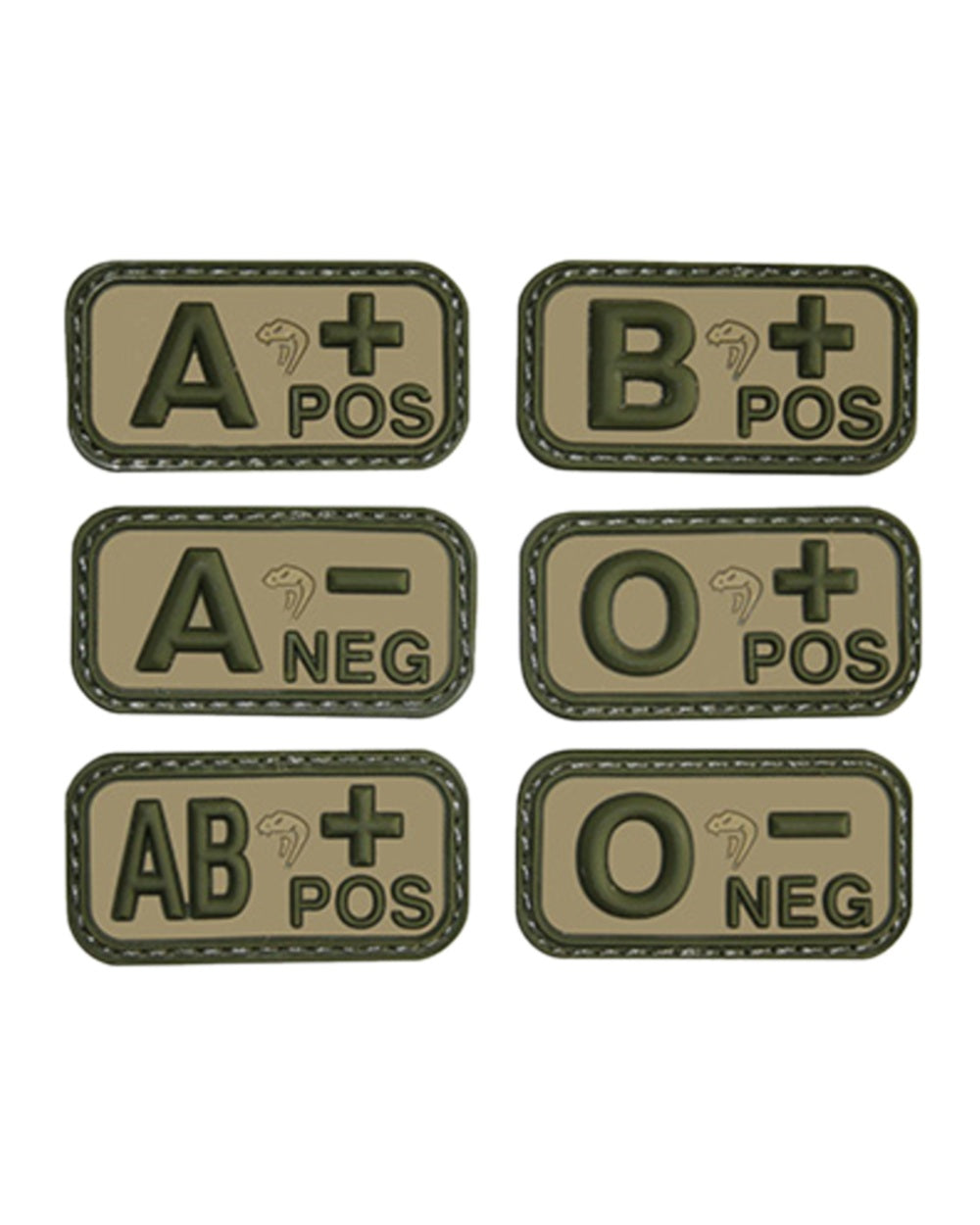 VCAM Coloured Viper Blood Group Rubber Patch on white background #colour_vcam