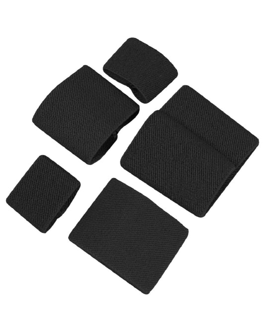 Black Coloured Viper Buckle Tidy Set on white background #colour_black