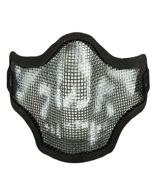 Black Coloured Viper Crossteel Face Mask Skull on white background #colour_black