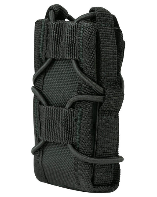 Black Coloured Viper Elite Pistol Mag Pouch on white background #colour_black