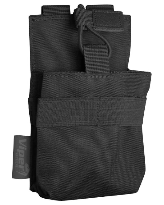 Black Coloured Viper GPS Radio Pouch on white background #colour_black
