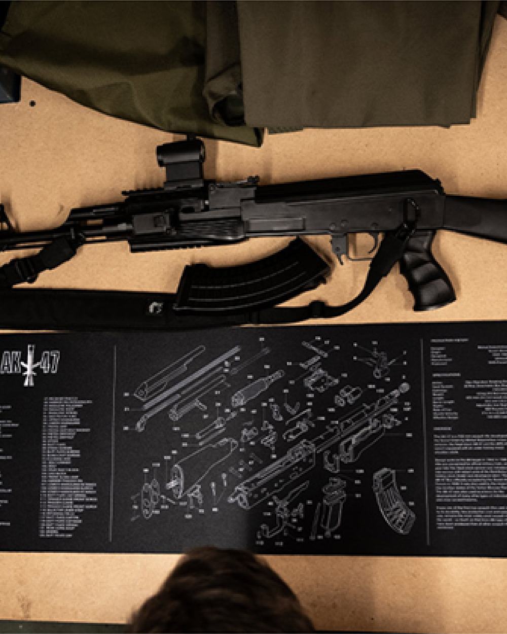 Black Coloured Viper Gun Mat on mat background #style_ak47