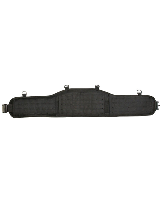 Black Coloured Viper Lazer Waist Belt on white background #colour_black