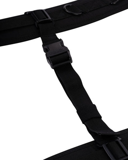 Black Coloured Viper Locking Harness on white background #colour_black