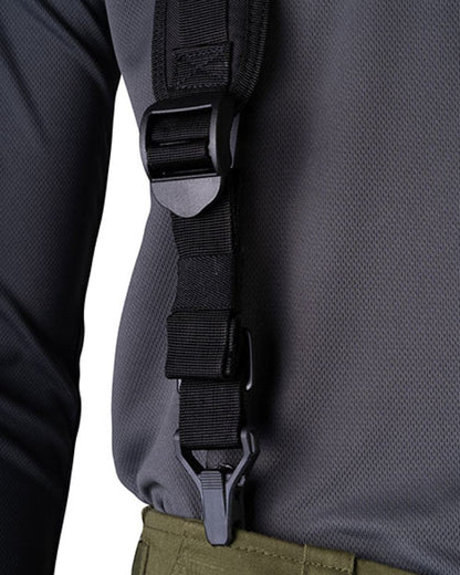 Black Coloured Viper Locking Harness on white background #colour_black