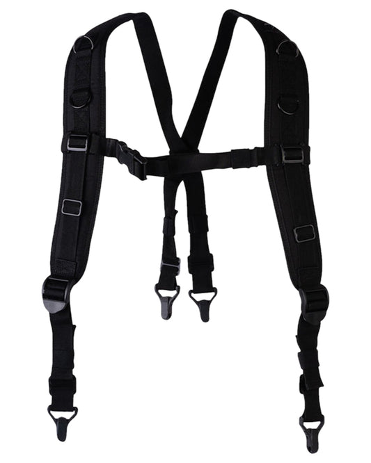 Black Coloured Viper Locking Harness on white background #colour_black